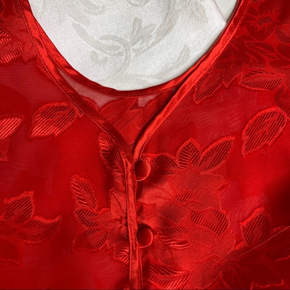 Red Button Front Camisole Top - Picture 2 of 8